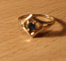 Arany zafír gyűrű 18k