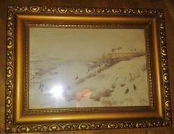 DIÓSY ANTAL(1895-197 SIELÉS A BUDAI HEGYEKBEN akvarell  KÉPCSARNOKOS 60x45 cm bontatlan!