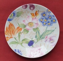 Angol porcelán ROY KIRKHAM tányér csészealj virág mintával fine bone china