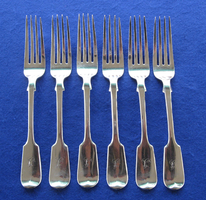 Beautiful antique silver fork, 6 pieces for sale together, collector's rarity!