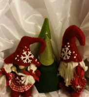 Christmas decoration - custom made elf boy and girl with pine tree