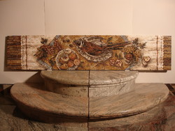 Fácános kő mozaikkép márványmozaik gránit mozaik kép mészkő kőintarzia