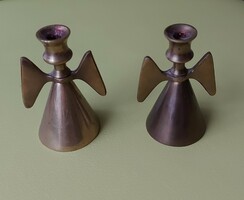 Christmas angel copper or bronze candle holder 2 pcs