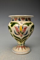 Bozsik tulip motif vase. 12.5 cm. Rare.