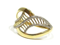 Sárga-fehér arany kő nélküli gyűrű ( ZAL-Au39059 )
