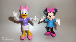 Vintage Disney Minnie and Ducky hard rubber figures, each