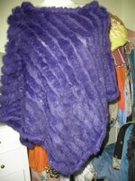 Real fur, angora cape beautiful purple