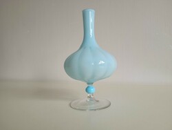 Modern üvegváza kék talpas rétegelt üveg díszváza babakék váza