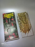 Vintage pompás arany színű Stanniol Lametta karácsonyfadísz