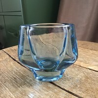 Régi cseh kis Retro kristály üveg váza