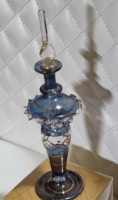 Gold-plated decorative 17cm patterned glass perfume bottle