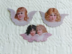 3 Pcs, made from the original in the 1990s, reprint angel, cardboard Christmas tree decoration