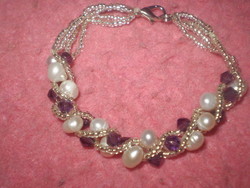 Hand made cultured pearl bracelet at a reduced price