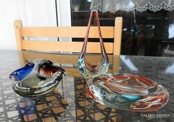 Murano rainbow glass set - set of three