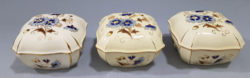 Large! Zsolnay cornflower, hand-painted porcelain bonbonier, jewelry holder