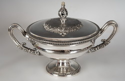 Silver covered bowl with tendrils (e07)