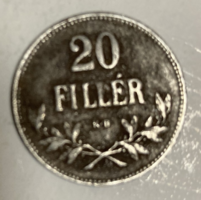 20 fillér, MAGYAR KIRÁLYI VÁLTÓPÉNZ 1916, Magyarország    (T11)