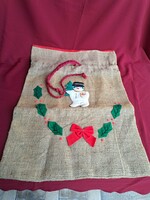 Beautiful Christmas snowman jute bag