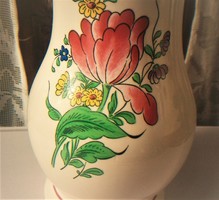 Sale French Luneville faience vase with tulips and roses, can be a nice gift