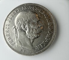 669T. From HUF 1! 1900 silver József Ferenc 5 kroner, Hungarian type, in the condition shown in the pictures!