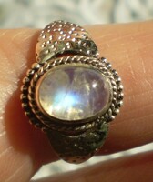 .925 Silver ring with moonstone size 17.3/54.3 mm