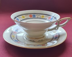 Plankenhammer Balvaria német porcelán kávés teás szett csésze csészealj tányér virág mintával