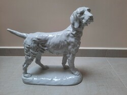 Large white Herend porcelain dog figure