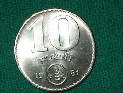 10 Forint 1981 FAO ! Csak 60000 db. ! Nem Volt Forgalomban ! Verdefényes !