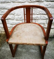 Antique special armchair chair with extra design art deco horseshoe shape