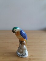 Herendi kicsi papagáj porcelán figura - "Harkány fürdő"
