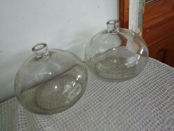 2 db régi méz tároló üvegpalack