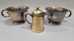 Antique silver-plated spout + 2 cups (christofele and brendorf)
