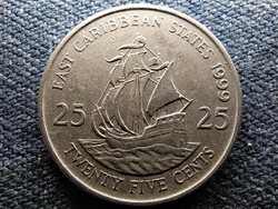 Kelet-karibi Államok Szervezete Golden Hind Drake hajója 25 cent 1999 (id67380)