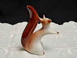Jelzett porcelán art deco mókus 10 cm