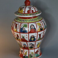 Nagy kínai porcelán fedeles váza / Large Chinese Lidded Porcelain Vase