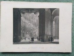 Dresda a katolikus templom belső,  Eredeti acelmetszet ca.1841