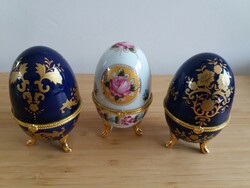 Faberge-style openable porcelain eggs - 3 pcs