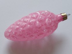 Old glass Christmas tree ornament baby pink cone glass ornament