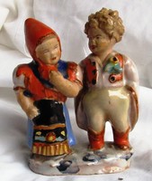 Original Szolsi jolán glazed ceramic, wedding couple 1930s, 11.8 cm high.