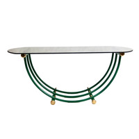 Industrial green and gold coffee table