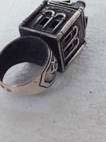 Antik ezüst Judaika eljegyzési gyűrű 84 zolotnik