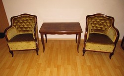Neobarokk fotel 2db  + asztal  garnitúra