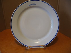 Retro Alföldi porcelán kék csíkos tányér KÓRHÁZ felirattal