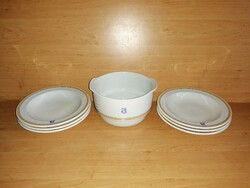 Alföldi porcelain csmvv soup bowl with 6 deep plates (bb)