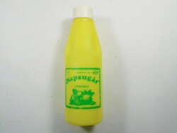 Retro Napsugár citromlé üveg - festett címke, műanyag palack - 1990-es- Törökbálinti Állami Gazdaság