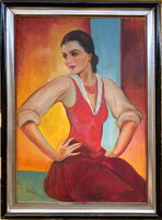 Tokay Ilona (1907-1988): Art deco női portré