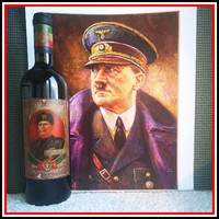 Souvenir red wine (0.75L) with Benito Mussolini label