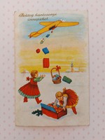 Régi karácsonyi képeslap 1939 levelezőlap ajándékszóró repülő II. vh
