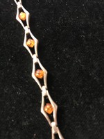 New! Silver jewellery! 925, marked. Bracelet with amber stones. 19 cm long