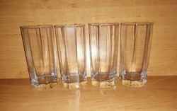 Nyolcszögletes üveg pohár 4 db egyben (3/K)